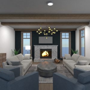 Mountain eDesign rendering of a family room