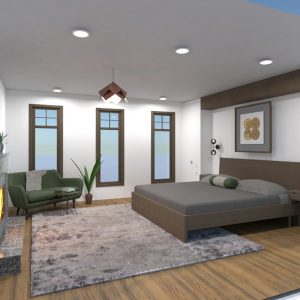 Mountain eDesign rendering of a master bedroom
